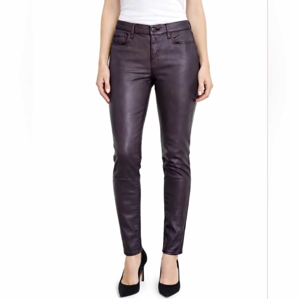 KUT From The Kloth Connie High Rise Ankle Skinny Coated Denim Jeans Size 8 Vegan